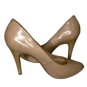 Jessica Simpson 8M Malia Nude Patent Oval Toe Pump Heels Stiletto Shoes